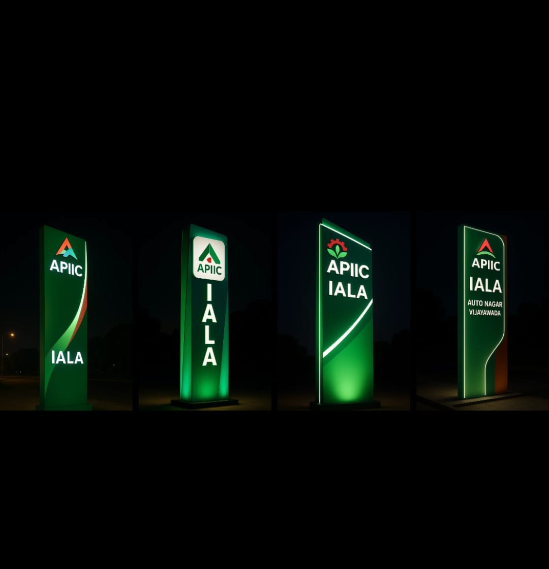 Illuminated FRP Pylons Night View