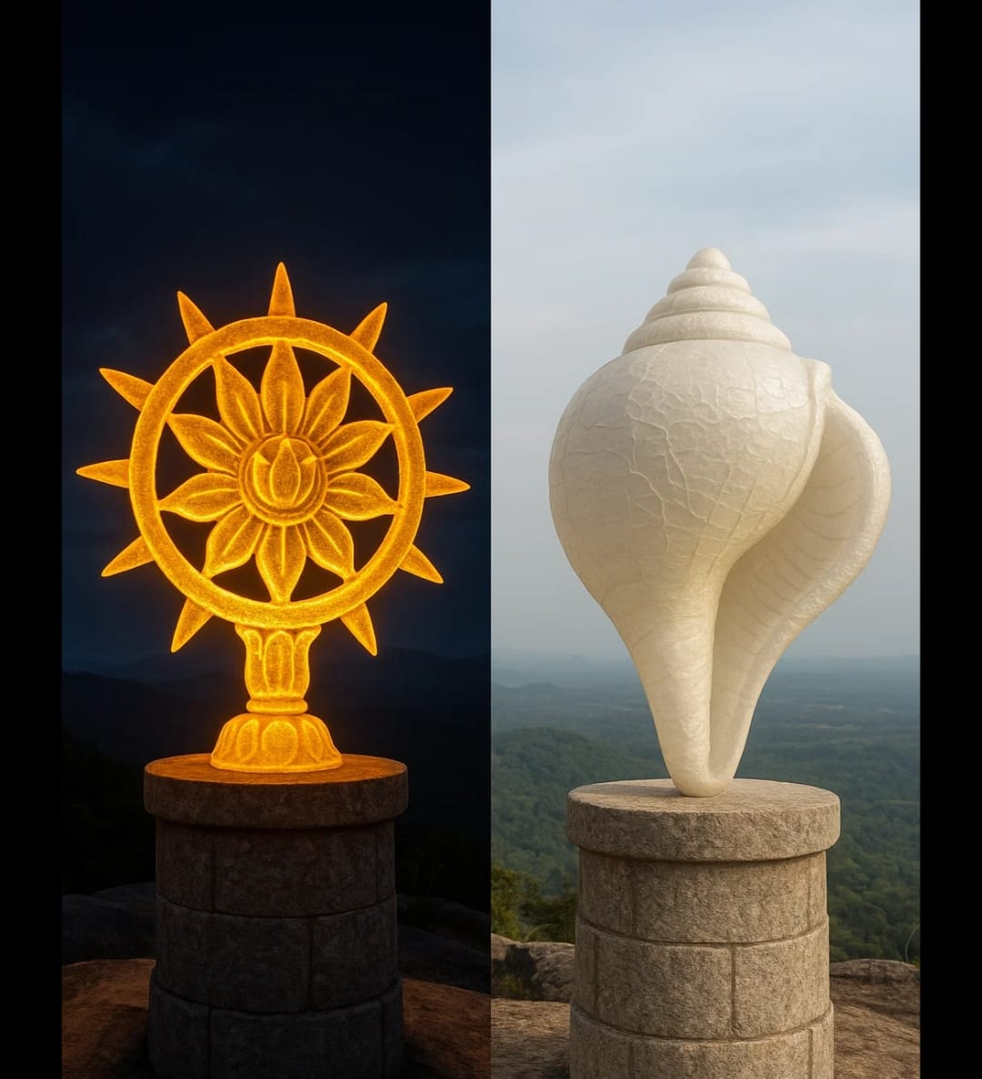 Translucent FRP Shankh and Chakra